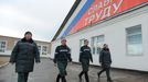 Ivanovo Region prison colony for convicted women IVANOVO REGION, RUSSIA. APRIL 25, 2012. Convicted women wear new uniform at Women's Prison Colony No3 of the Ivanovo Region branch of the Russian Federal Service of Execution of Sentences (UFSIN). THe slogan on the building reads: Glory to Labour. ( automatický překlad do češtiny )