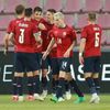 Češi slaví gól na 1:0 v zápase Česko - Albánie