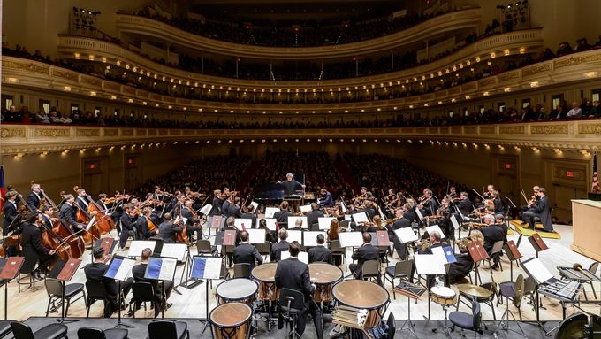 Snímek z třetího vystoupení České filharmonie v Carnegie Hall.