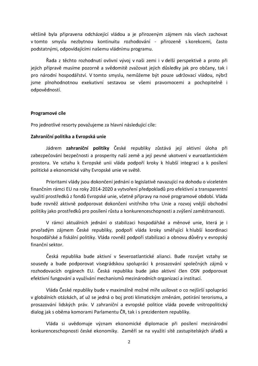 Programové prohlášení vlády