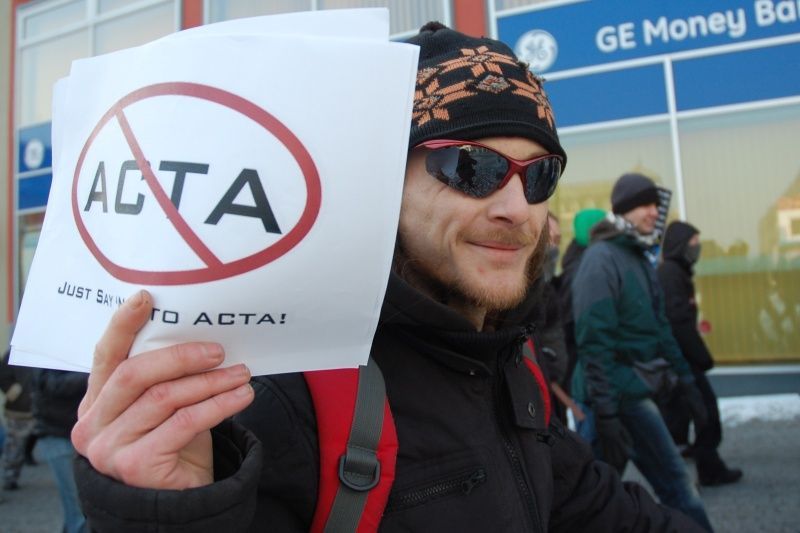 Demonstrace proti ACTA v Ústí nad Labem