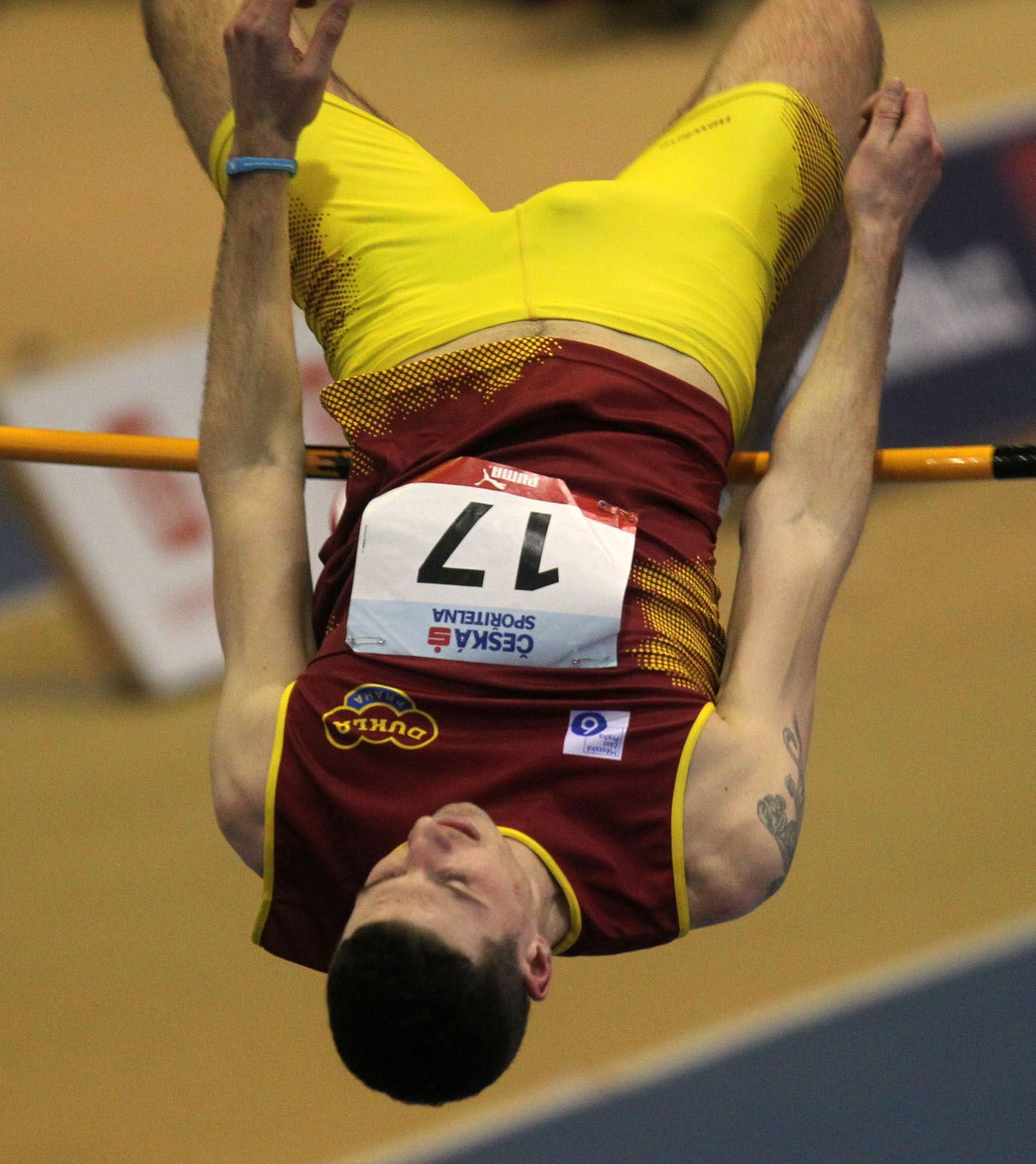 Mistrovství republiky (halové) v atletice, Stromovka, únor 2012, Jaroslav Bába, skok do výšky