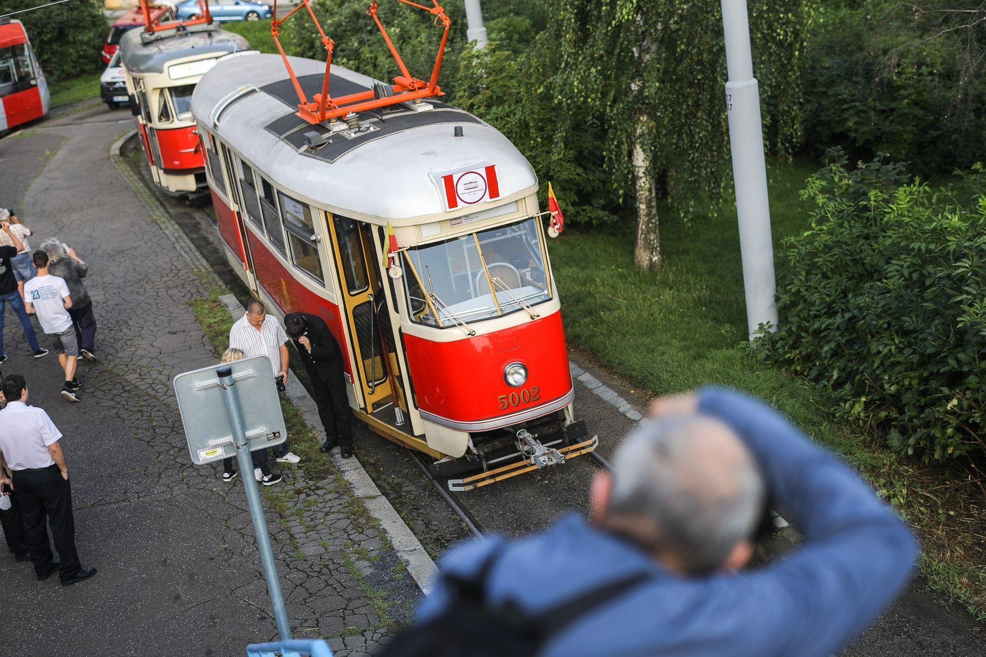 Průvod tramvají, 130 let výročí, Praha, tramvaj, MHD, DPP, šotouš