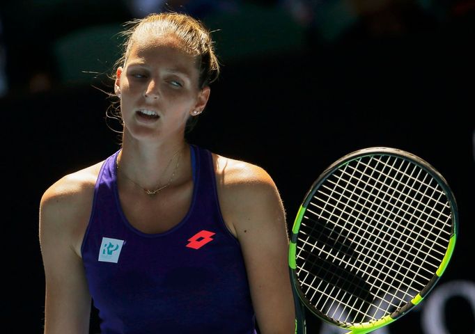 Kristýna Plíšková v zápase Australien Open 2017 s Angelique Kerberovou