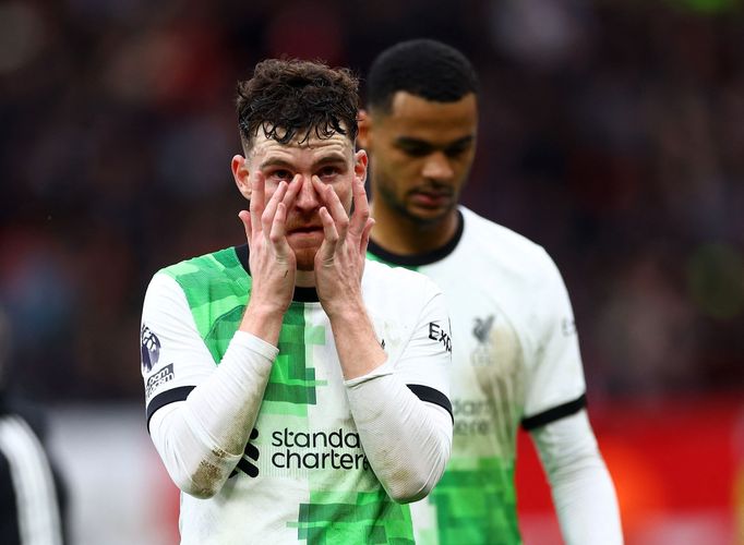 Fotbalista Liverpoolu Andrew Robertson po utkání s Manchesterem United