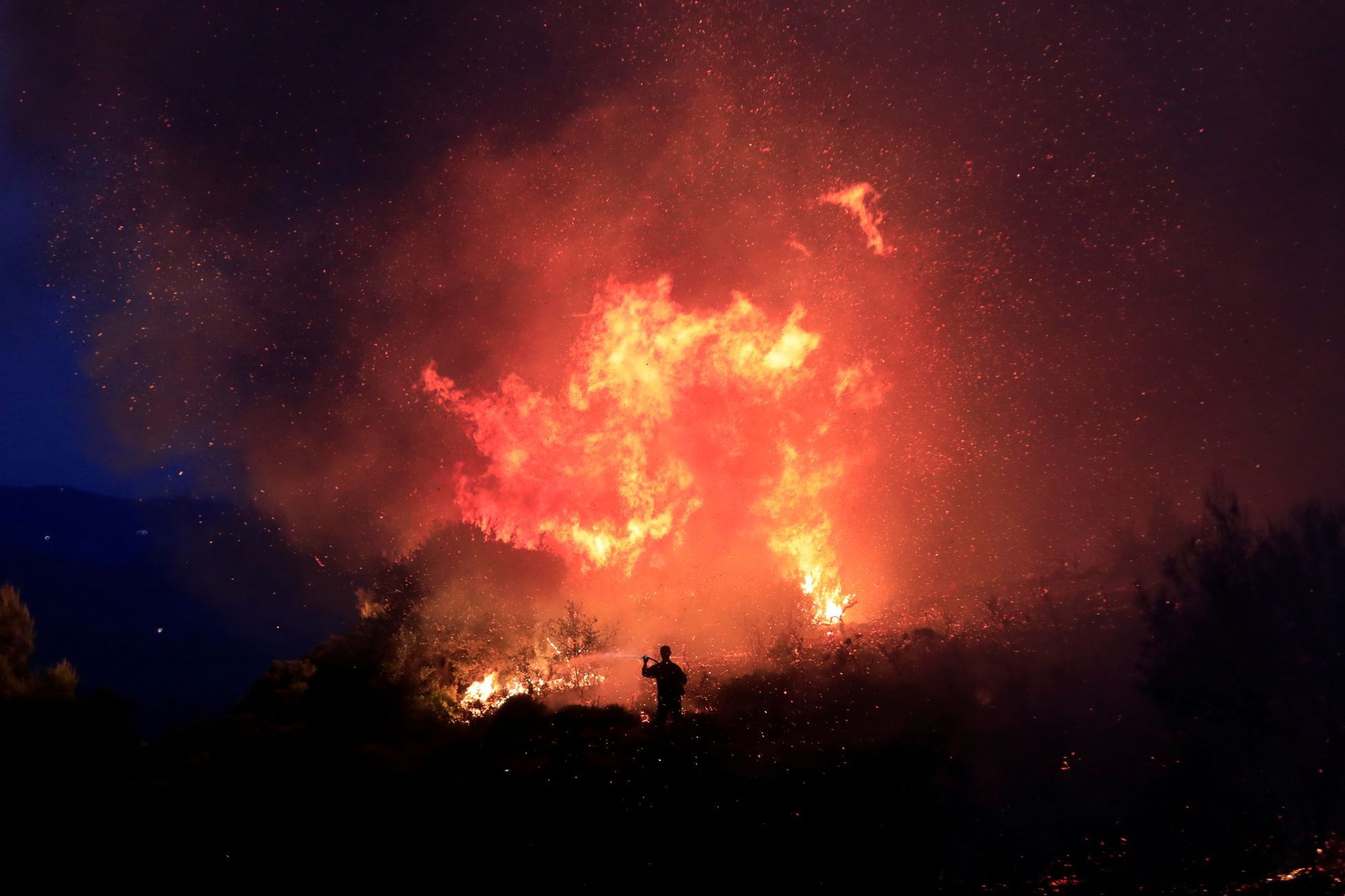 Požár na řeckém ostrově Evia