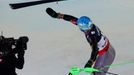 Americký sjezdař Ted Ligety slaví vítězství v superkombinaci