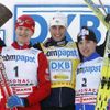 Pavel Churavý, Jason Lamy Chapuis a Alessandro Pittin na stupních vítězů