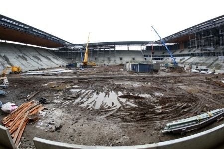 Slávistický stadion Eden je před dokončením