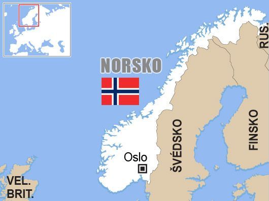 Norsko - mapa