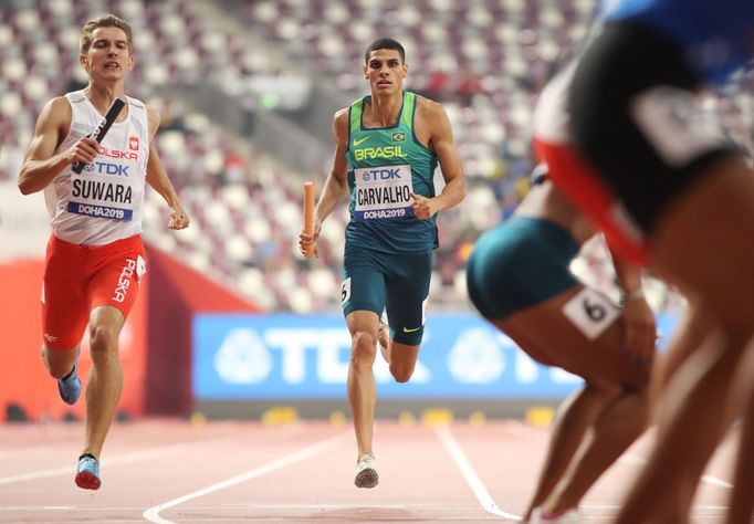 Athletics - World Athletics Championships - Doha 2019 - Mixed 4x400 Meters Relay Final - Khalifa International Stadium, Doha, Qatar - September 29, 2019 Poland's Wiktor S