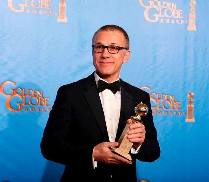 Christoph Waltz s cenou za roli doktora Kinga Schultze v Nespoutaném Djangovi