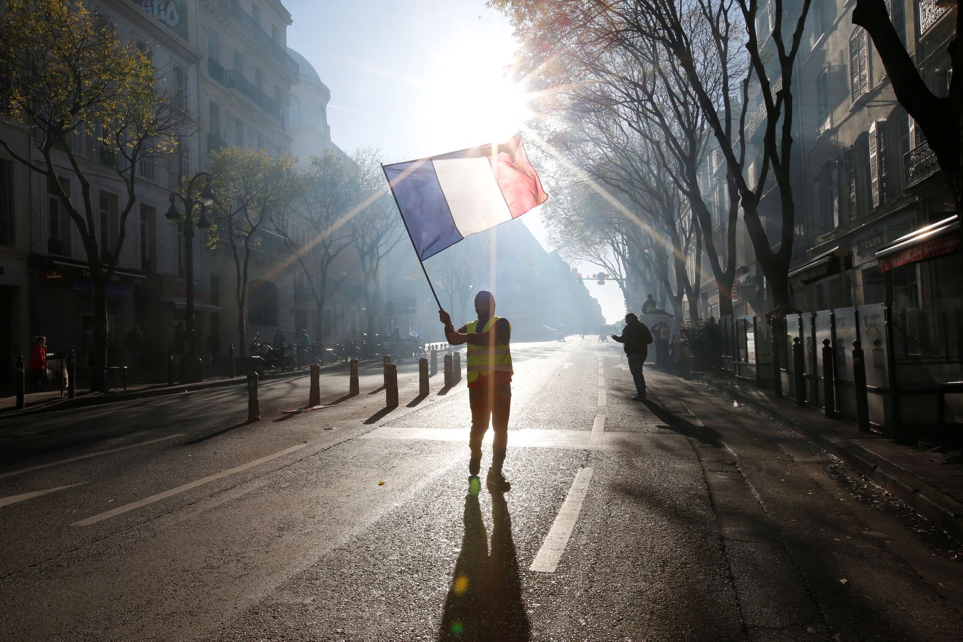 Protest hnutí žlutých vest v Marseille