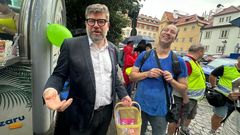 Jiří Pospíšil na předvolební úterní akci na pražské Kampě