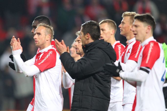 SL, Slavia-Brno: radost Slavie po zápase