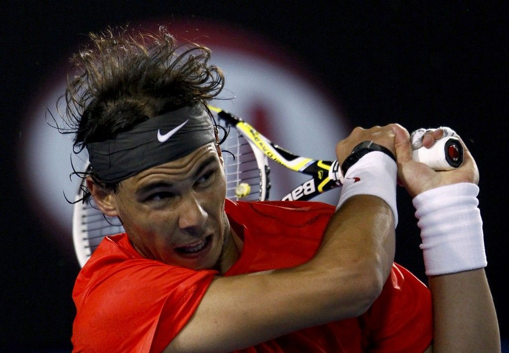 Rafael Nadal v zápase proti Čiličovi na Australian Open