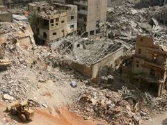 Pohled na trosky, které zbyly po izraelském bombardování v jižní části Bejrútu.