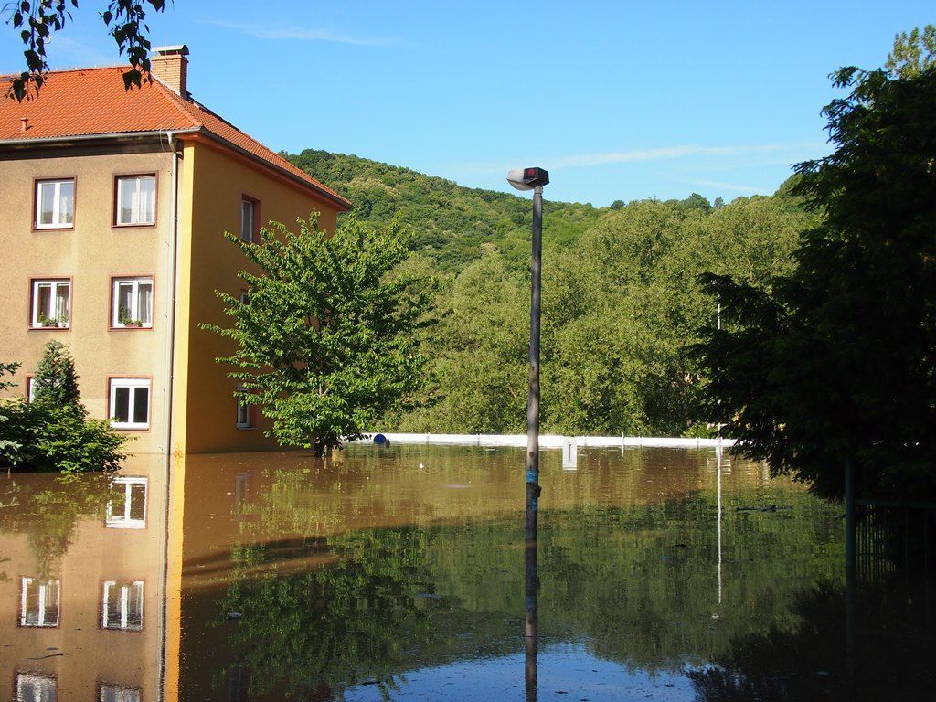 Povodně v ústecké části Střekov