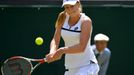 Jekatěrina Makarovová v zápase s Petrou Kvitovou na Wimbledonu 2013