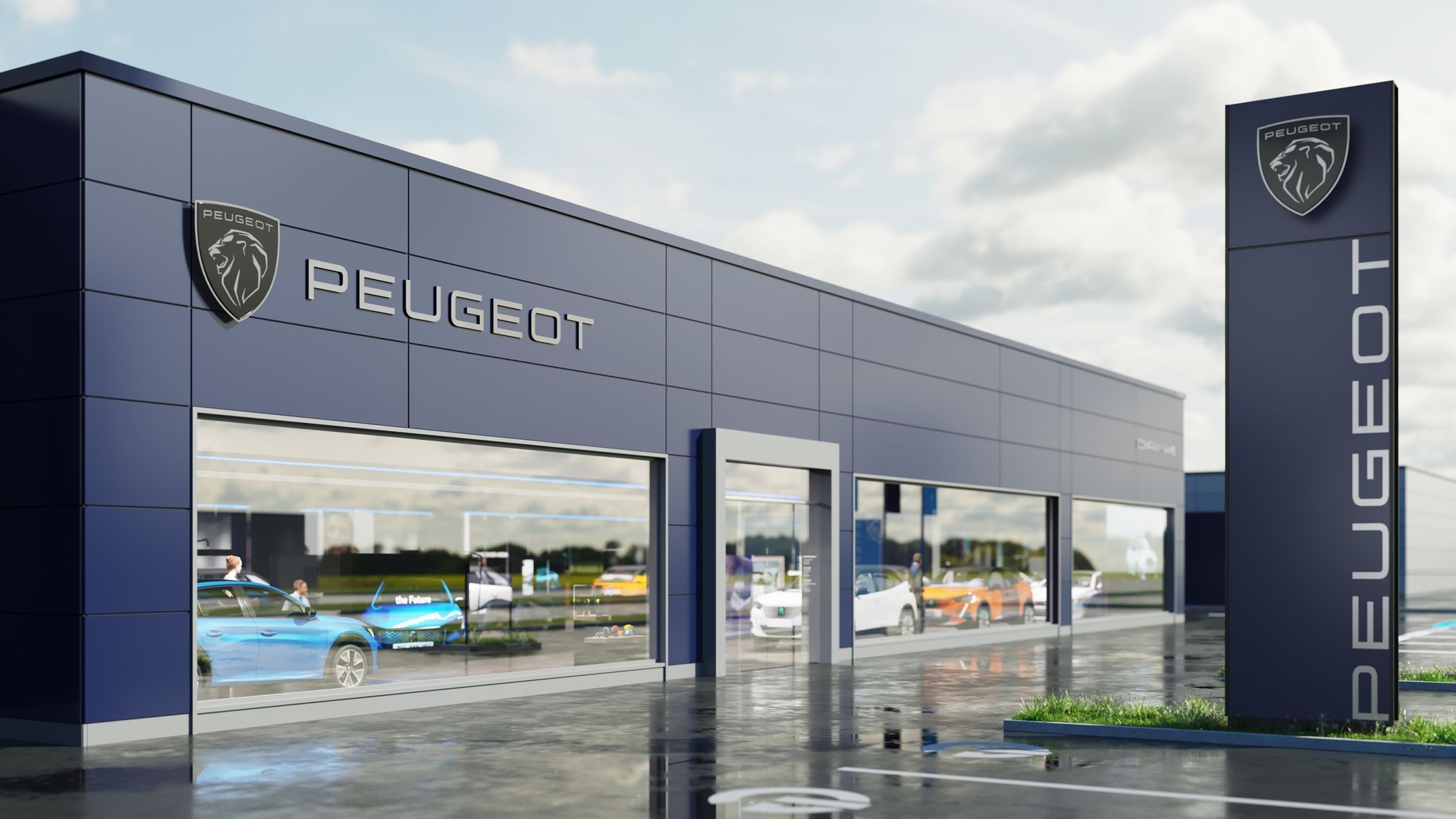 Peugeot logo a dealerství