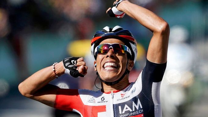 Kolumbijec Pantano slaví životní úspěch na Tour de France.