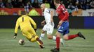 Soccer Football - Euro 2020 - Group J Qualification - Finland v Liechtenstein - Helsinki, Finland November 15, 2019. Teemu Pukki of Finland vies with goalkeeper Benjamin