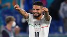 Lorenzo Insigne slaví třetí gól Itálie v zápase Turecko - Itálie na ME 2020