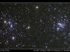 Dvojitá otevřená hvězdokupa "Chi a h" v souhvězdí Persea.
