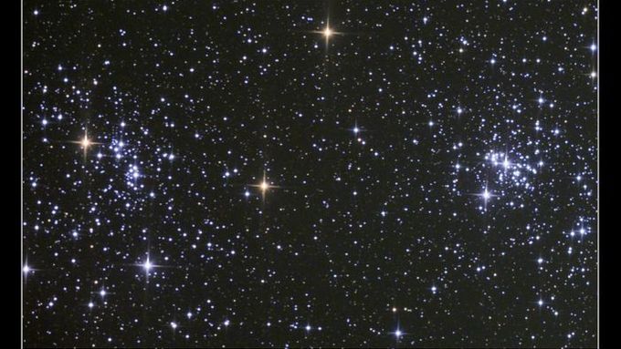 Dvojitá otevřená hvězdokupa "Chi a h" v souhvězdí Persea.