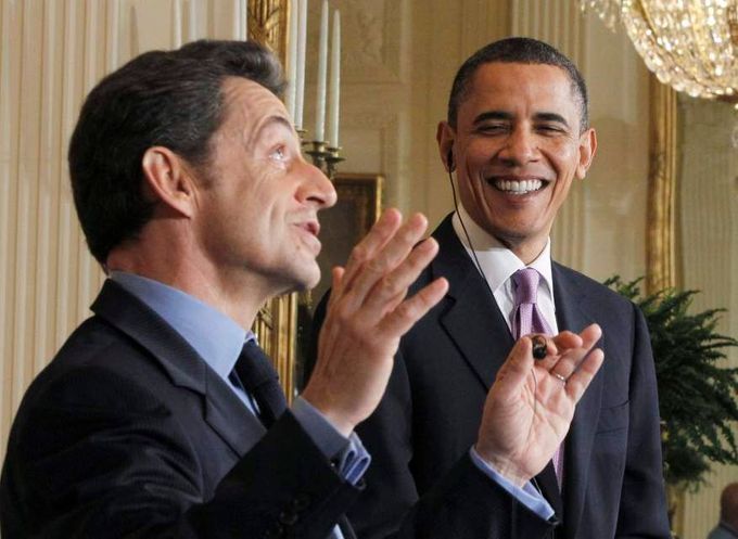 Nicolas Sarkozy a Barack Obama.