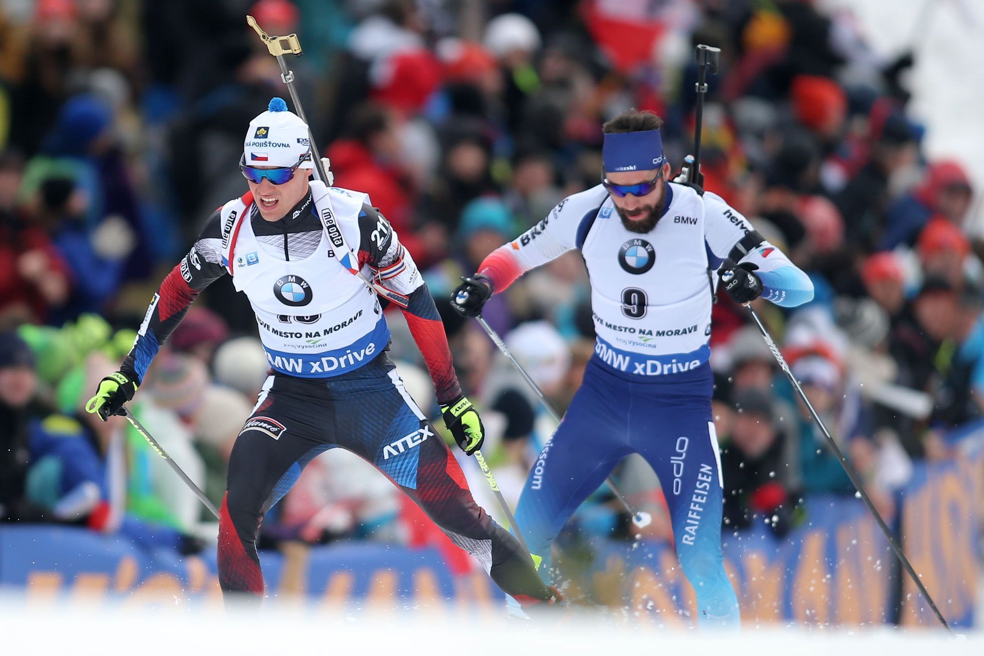 Michal Krčmář v závodě s hromadným startem na SP v Novém Městě na Moravě 2018.