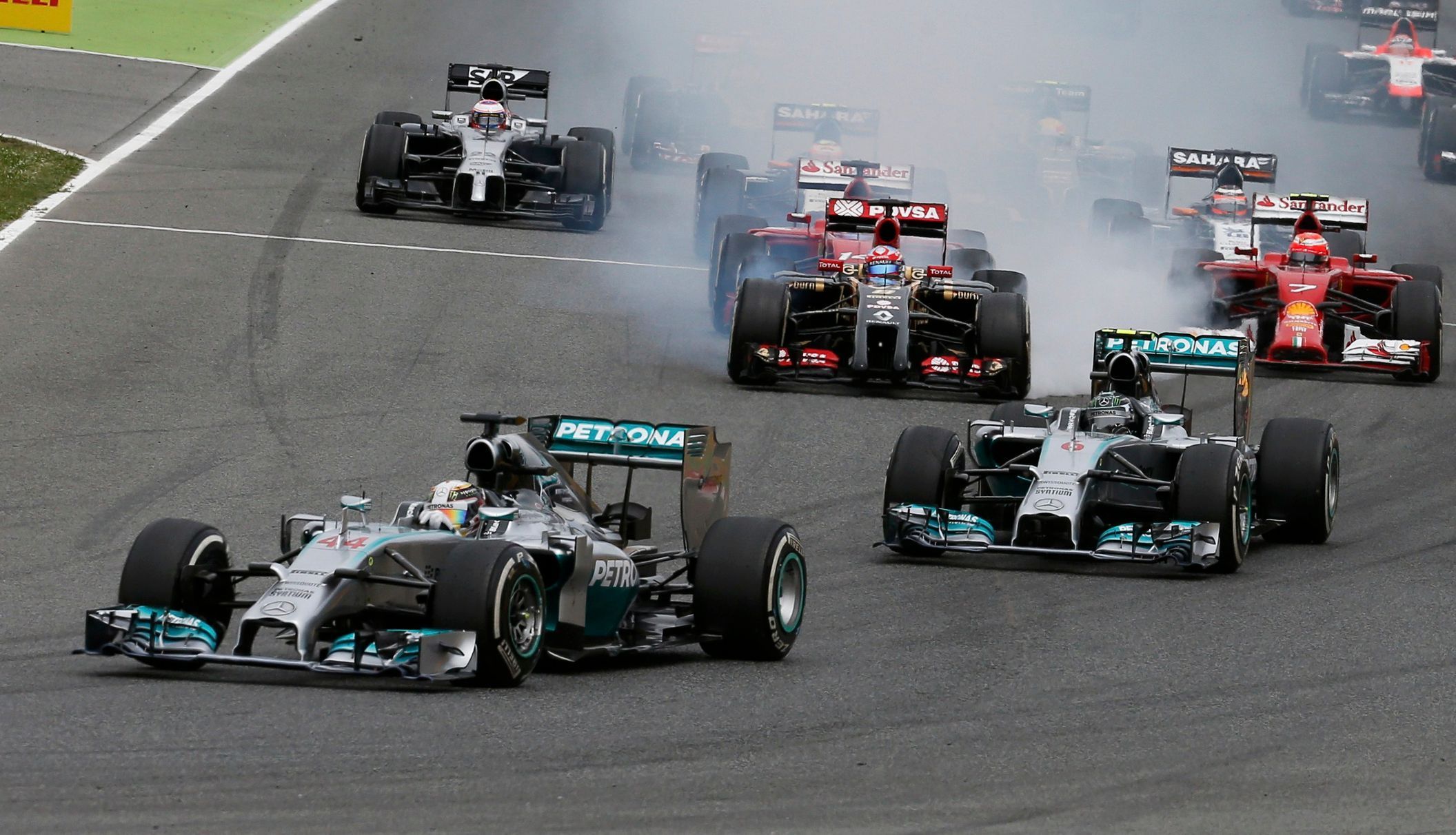 Mercedes Formula One driver Hamilton of Britain drives during the Spanish F1 Grand Prix at the Barcelona-Catalunya Circuit in Montmelo
