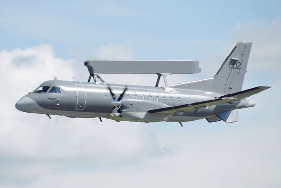 Letoun včasné výstrahy AWACS Saab 340 na letecké show švédských ozbrojených sil v roce 2010.