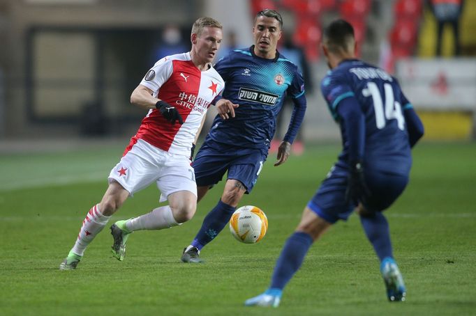 Petr Ševčík v zápase Evropské ligy Slavia - Beer Ševa