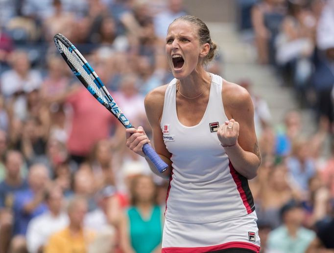 Karolína Plíšková ve finále US Open 2016 s Angelique Kerberoovu.