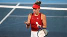 Belinda Bencicová ve finále OH 2020 proti Markétě Vondroušové