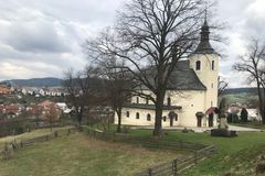 Pohled na Vlachovice - Vrbětice od místního kostela.