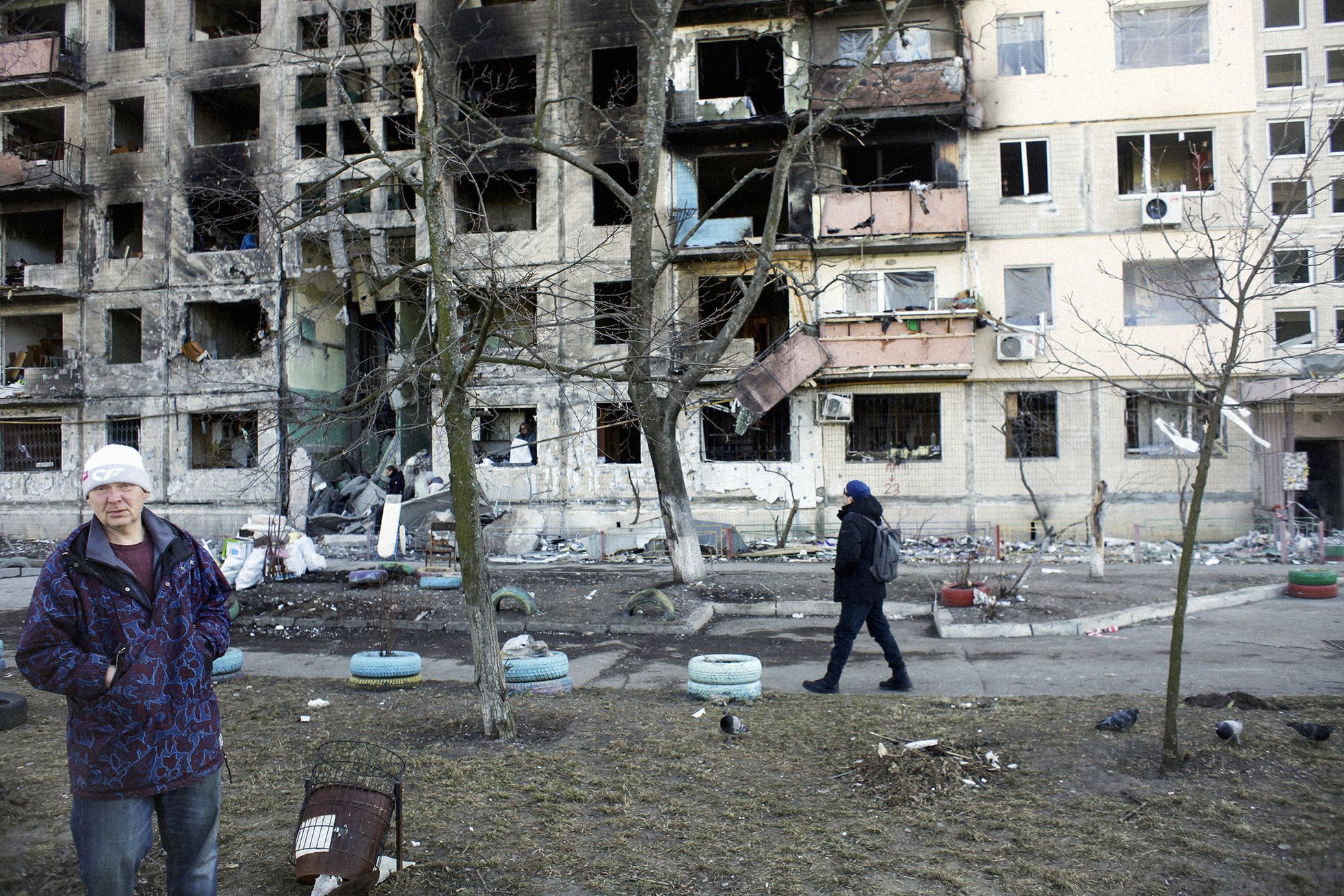 Foto / Martin Kuba / 15. 3. 2022 / Kyjev / Ukrajina / Bombardování, trosky, ostřelování, město, civilní oblast / Boje na Ukrajině 2022