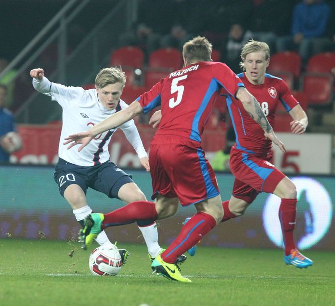 Česko - Norsko: Ondřej Mazuch (5), David Limberský - Mats Möller Dähli