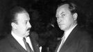 Adolf Hoffmeister (vlevo) a ministr zahraničních věcí Vladimír Clementis, září 1948. Čtyři roky nato byl Clementis popraven.