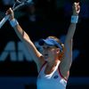 Agnieszka Radwaňská se raduje z postupu do čtvrtfinále Australian Open 2014