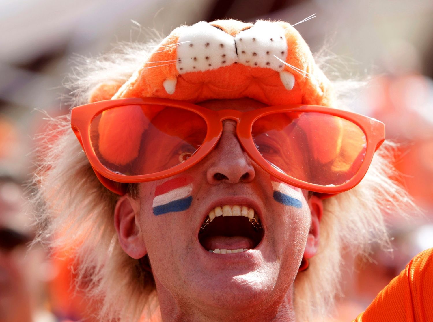 Fanoušek Holandska ve fan zóně v Charkově během Eura 2012
