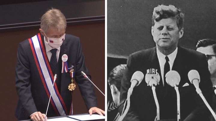 Vystrčil si hrál na Kennedyho. Od Tchajwanců se dočkal potlesku ve stoje