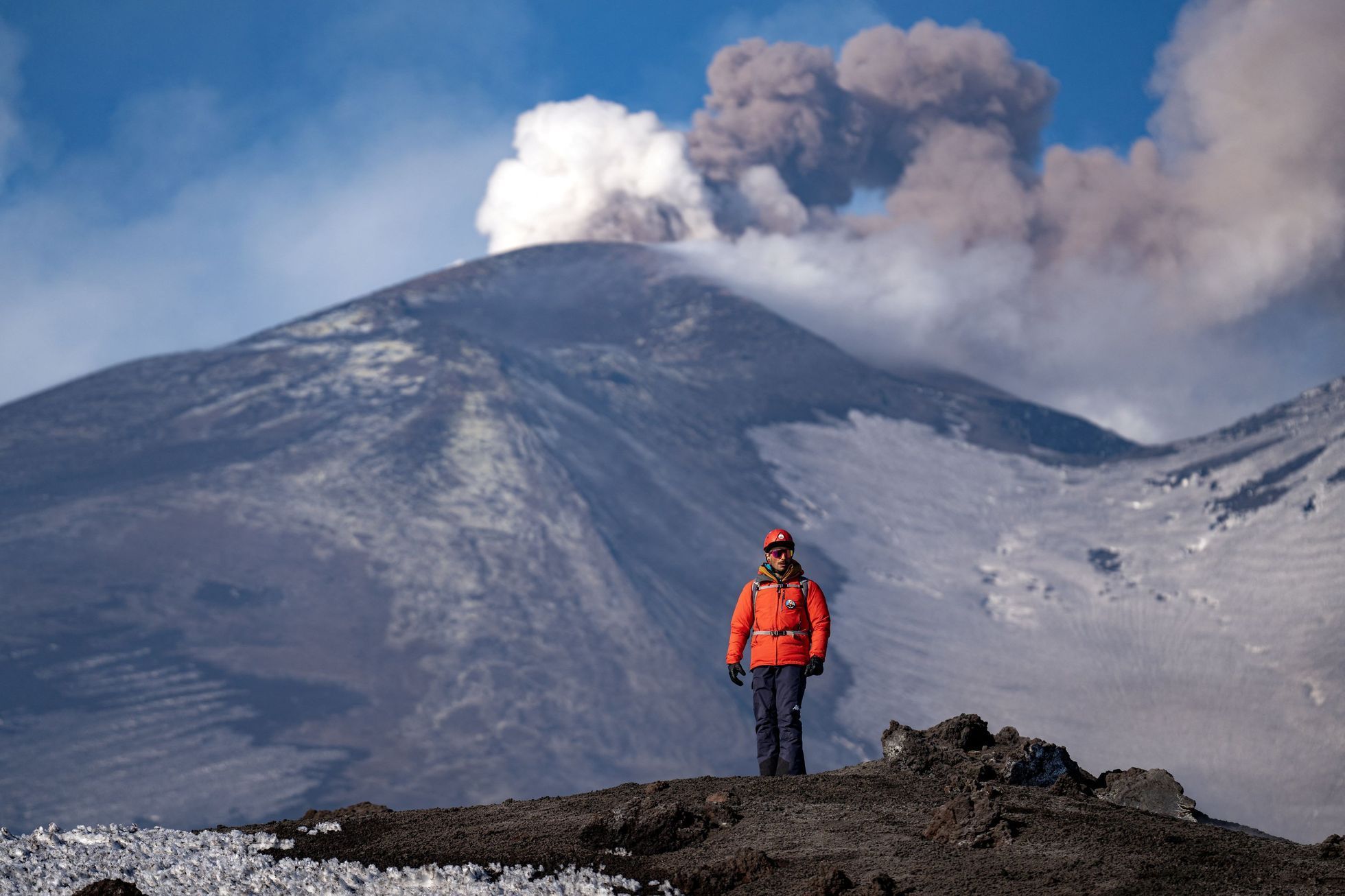 Etna, sopka, erupce, sníh, láva, Zahraničí, Itálie, Reuters