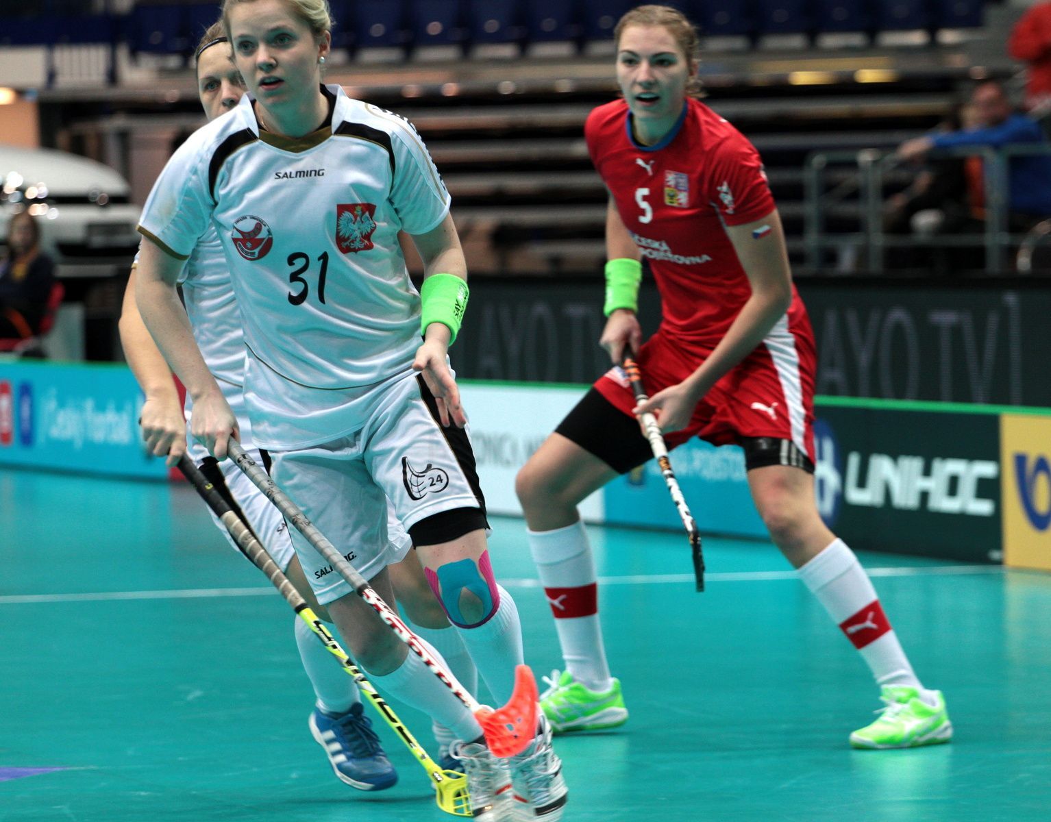 MS ve florbale žen (Česko - Polsko, čtvrtfinále, Ostrava)