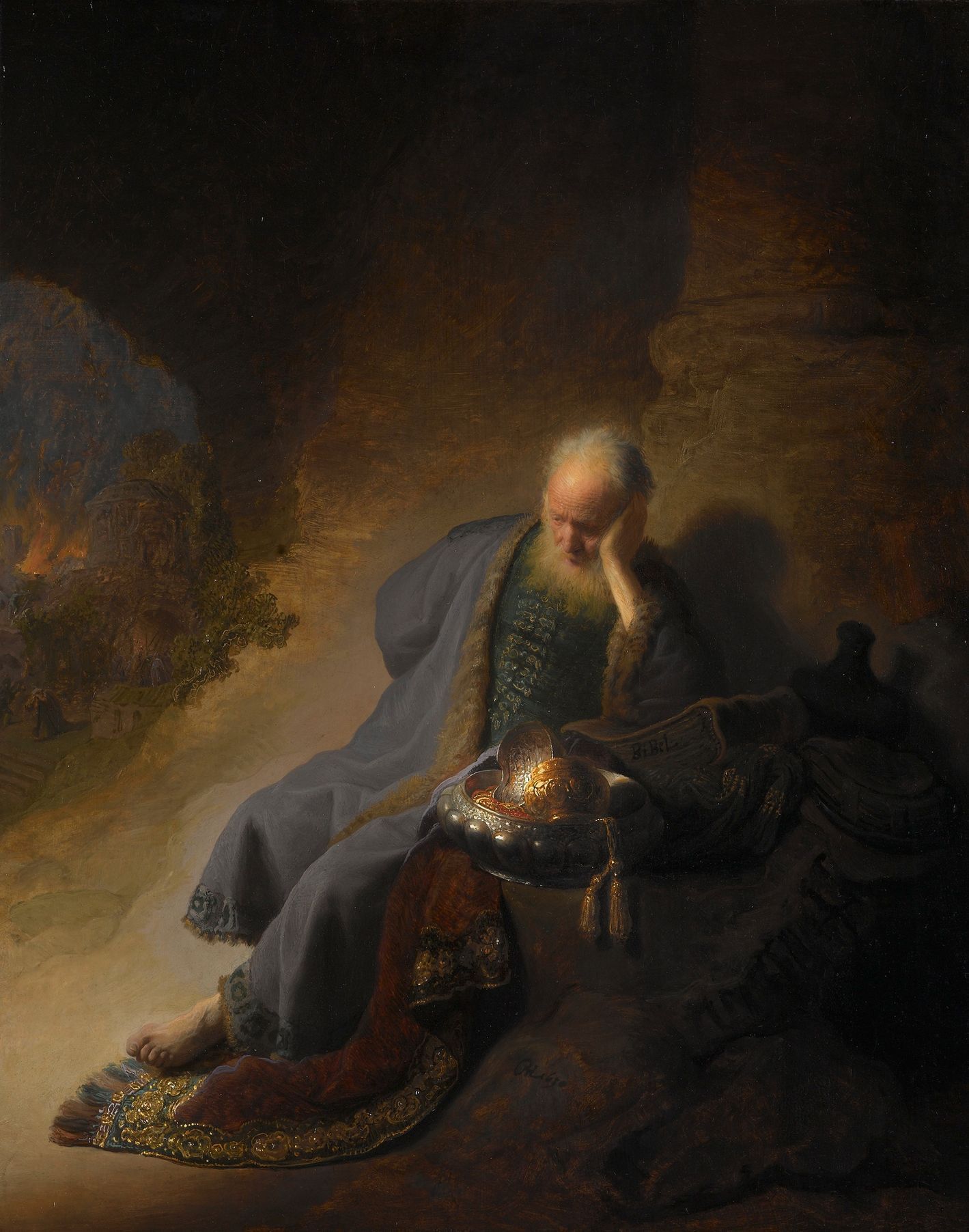 Rembrandt van Rijn: Prorok Jeremiáš oplakává zničení Jeruzaléma