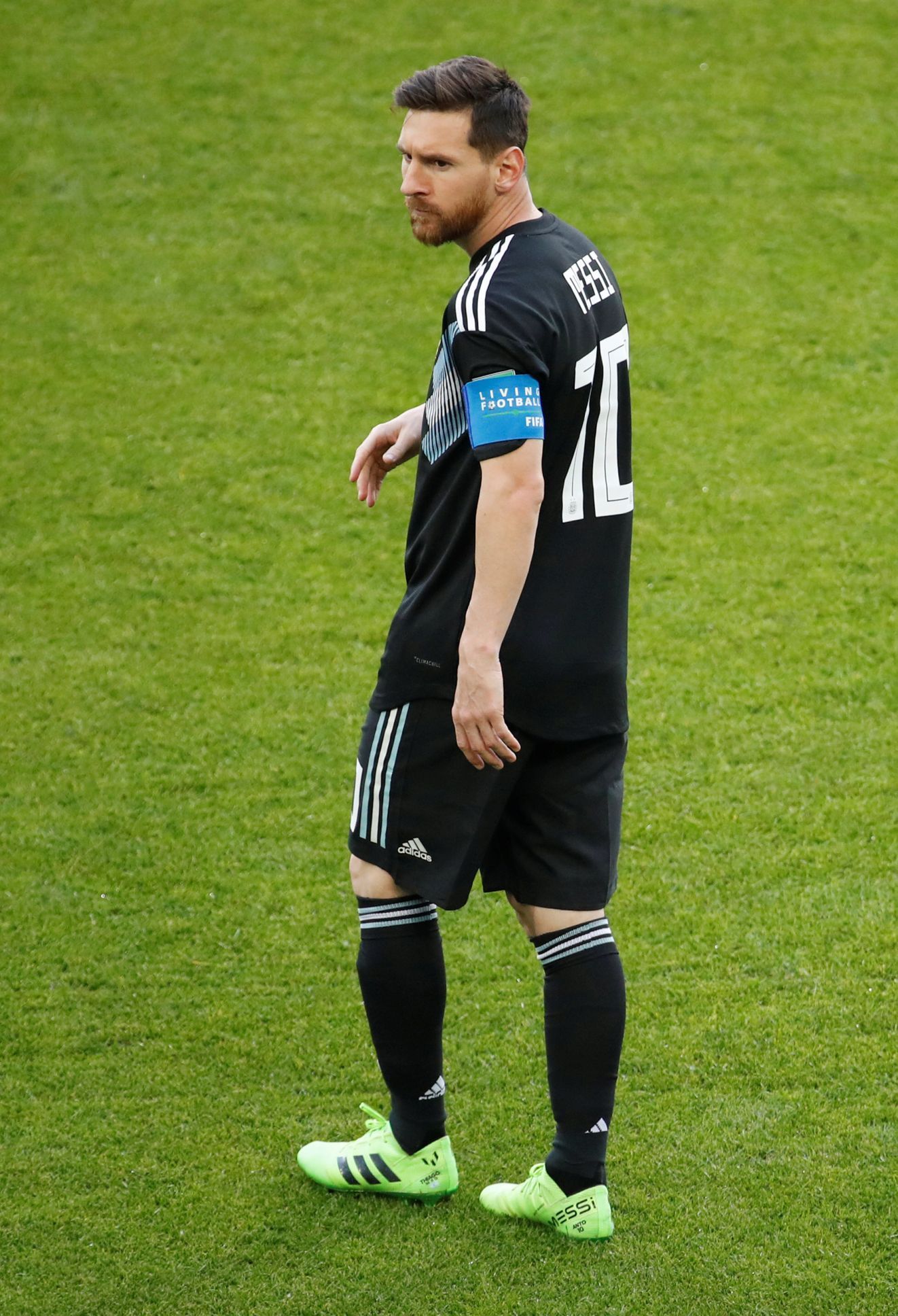 Lionel Messi před zápasem Argentina - Island na MS 2018