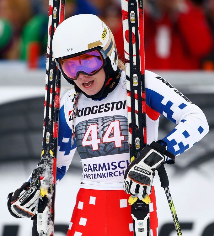 Ester Ledecká při Super-G v Ga-Pa 2016