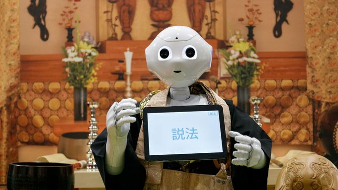 Robot Pepper, budoucí náhrada buddhistických kněží.