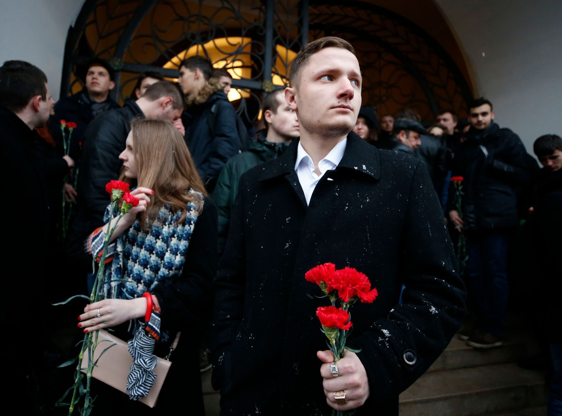 Uctění památky obětí v Petrohradu